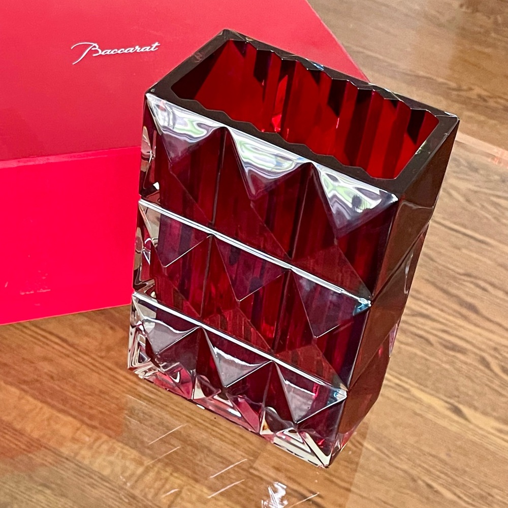 Baccarat Crystal Louxor Red Vase